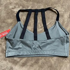 Good American Double Knit Triple Back Strap Sports Bra Gray Wireless Plus XL
